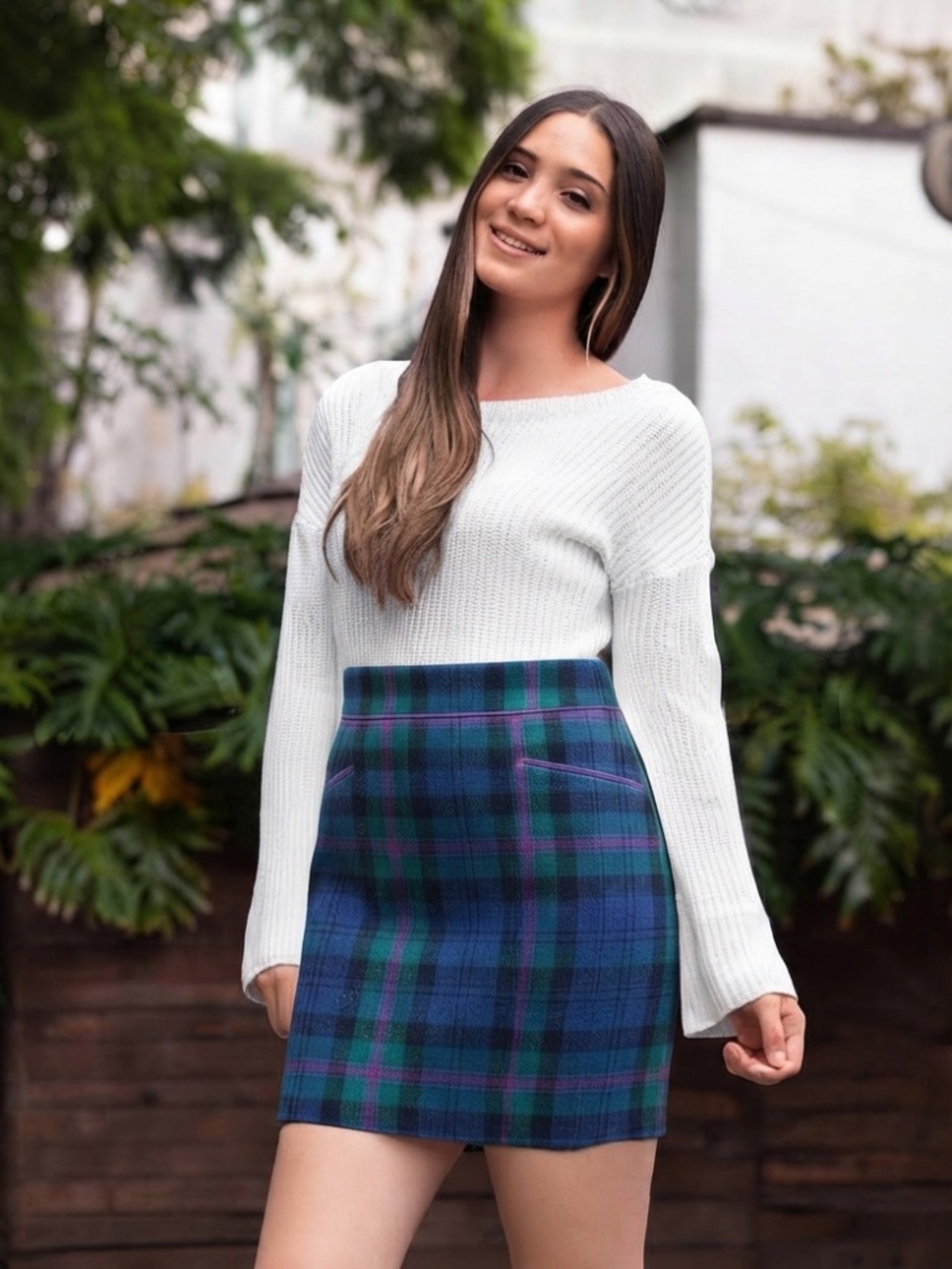 🏴󠁧󠁢󠁳󠁣󠁴󠁿 J. McLaughlin 100% Wool Scottish Plaid Mini Skirt • Size 2🐎